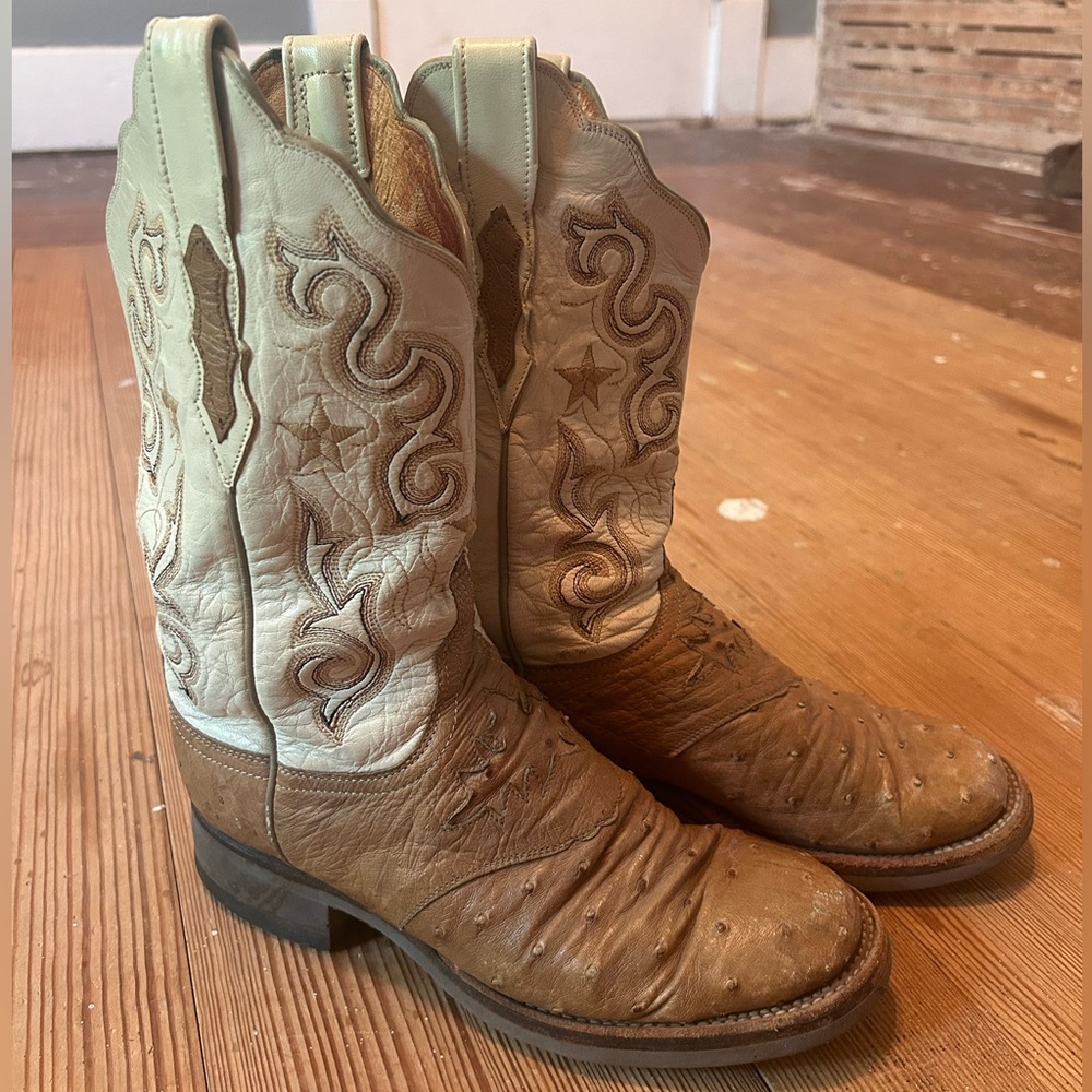 Lucchese 2000 Ostrich Leather Boots